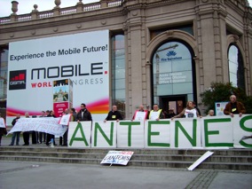Consumer protesting on Antennas too close and too powerful at 3GSMA