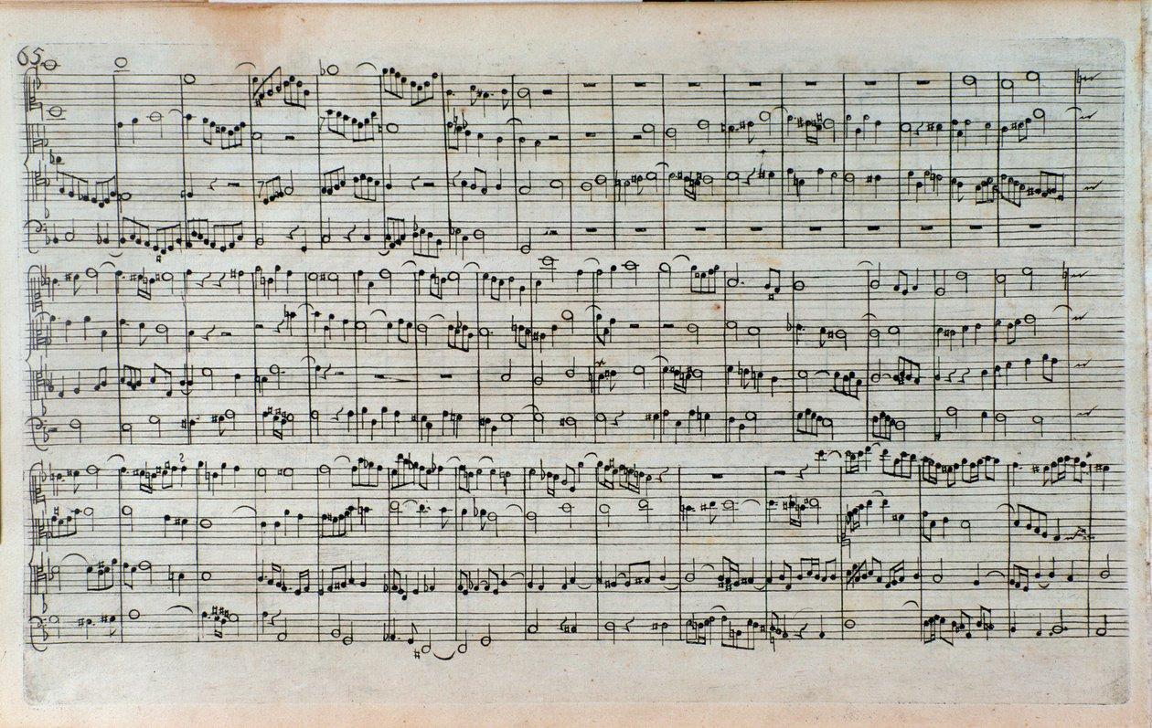 Titelseite der Partitur von Die Kunst der Fuge, die letzte und unvollständige Fuge, von Johann Sebastian Bach